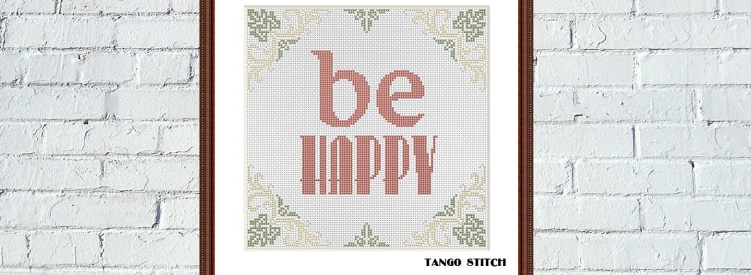 Be happy birthday greeting cross stitch pattern, Tango Stitch
