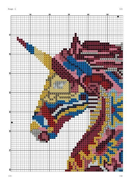 Unicorn mandala cross stitch pattern