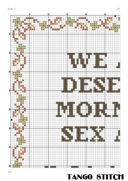 We all deserve funny quote cross stitch pattern