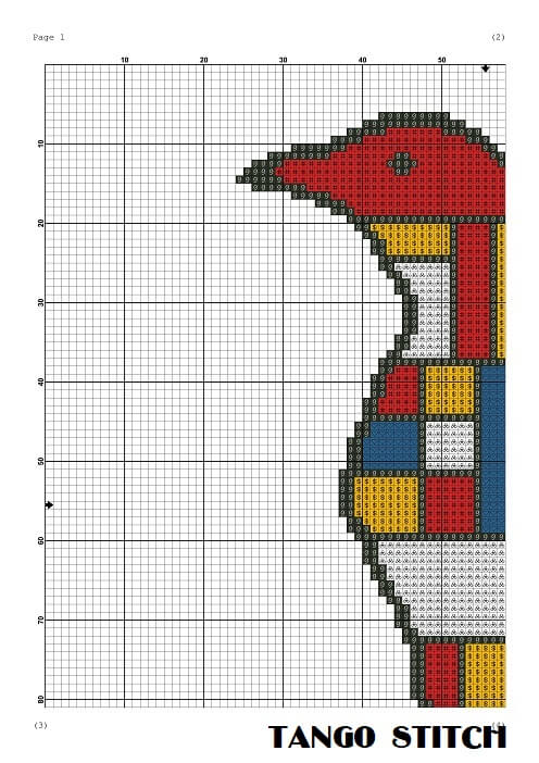 Cute Mondrian bird animals cross stitch embroidery pattern