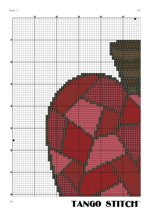 Stained glass red apple cross stitch hand embroidery pattern