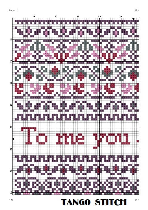 To me you are perfect romantic cross stitch hand embroidery quote - Tango Stitch
