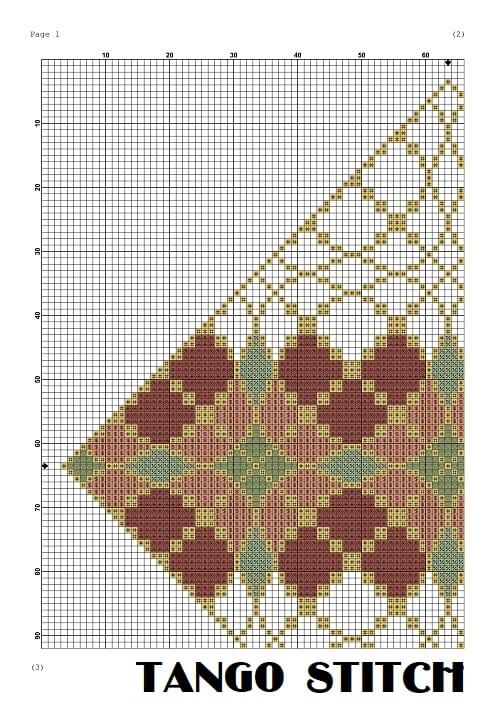 Easy cute rose gold cross stitch ornament embroidery pattern - Tango Stitch