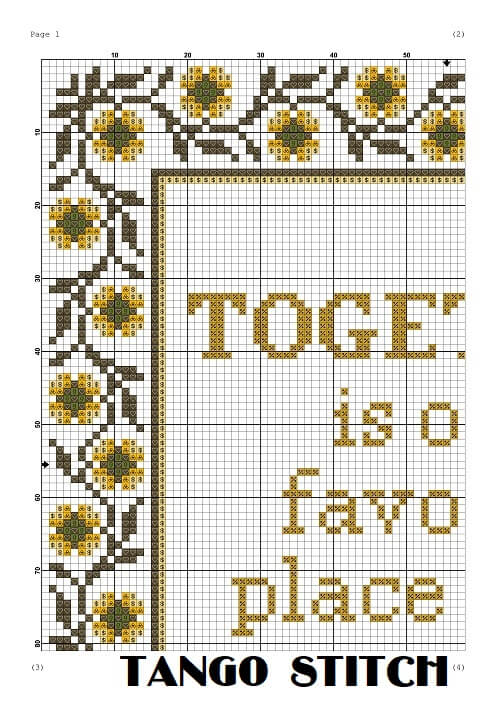 Together funny romantic cross stitch hand embroidery pattern - Tango Stitch