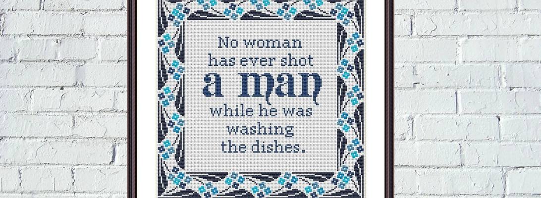 No woman funny sarcastic cross stitch embroidery for boyfriend or husband - Tango Stitch