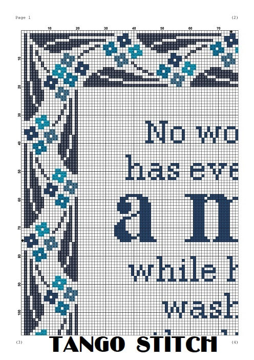 No woman funny sarcastic cross stitch embroidery for boyfriend or husband - Tango Stitch