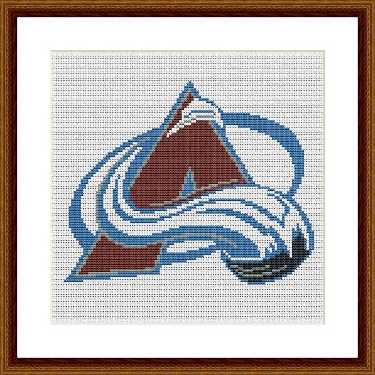 Colorado Avalanche modern counted cross stitch embroidery pattern