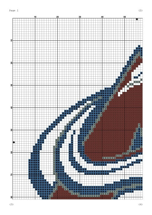 Colorado Avalanche modern counted cross stitch embroidery pattern