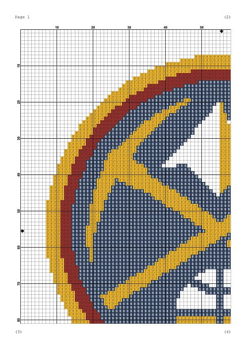 Denver Nuggets modern counted cross stitch embroidery pattern