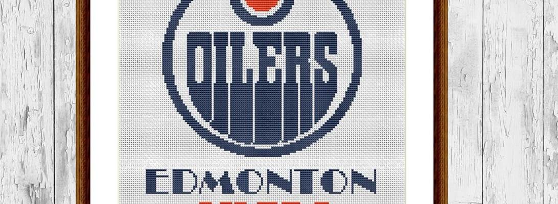 Edmonton Oilers modern counted cross stitch embroidery pattern