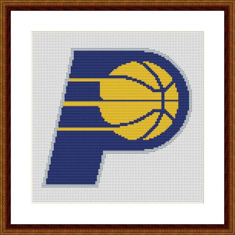 Indiana Pacers modern counted cross stitch embroidery pattern