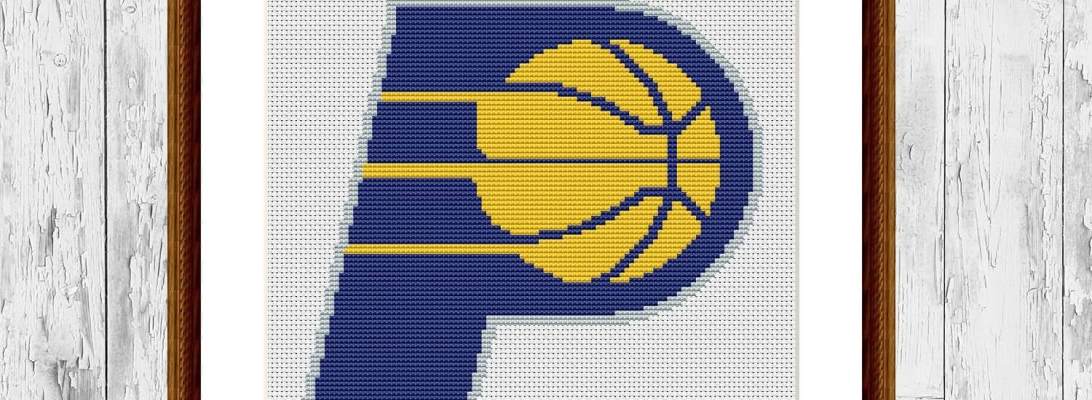 Indiana Pacers modern counted cross stitch embroidery pattern