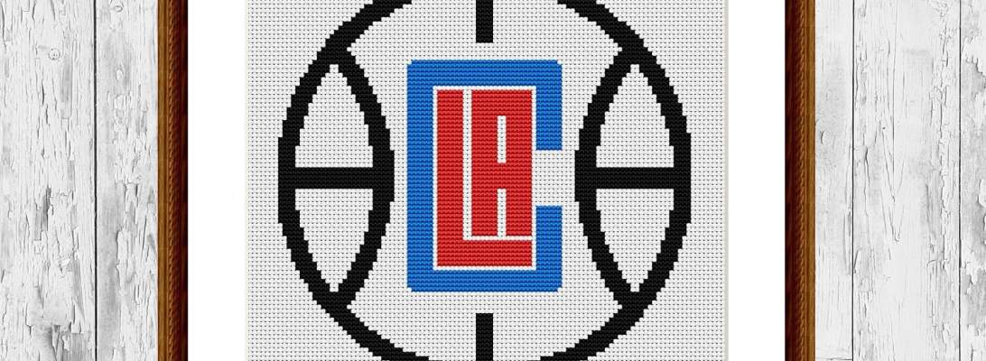 LA Clippers modern counted cross stitch embroidery pattern