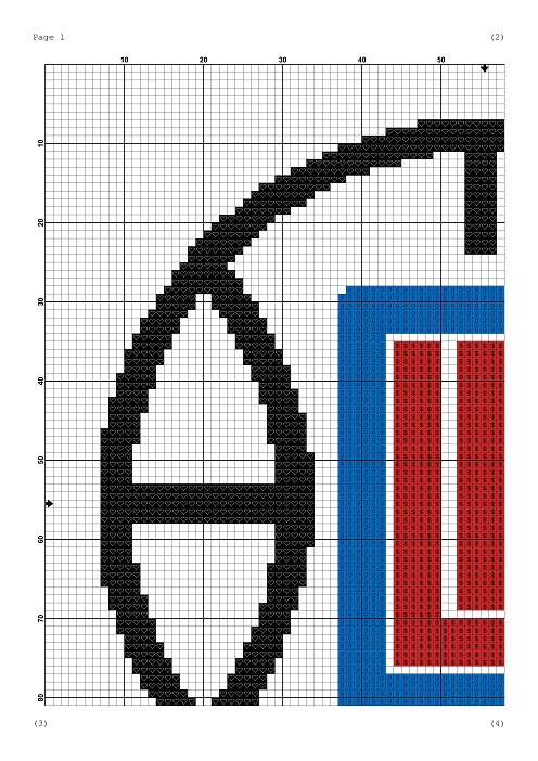 LA Clippers modern counted cross stitch embroidery pattern